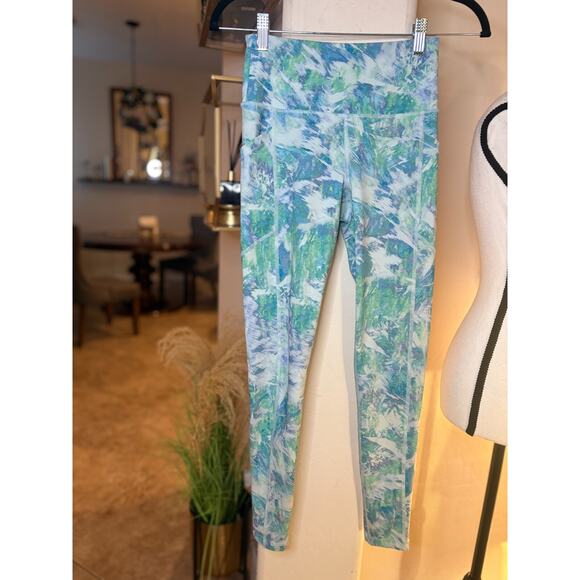 Calvin Klein Performance High Waist Tight Green Compression 4 Way Stretch XS 0-2 - Picture 4 of 6